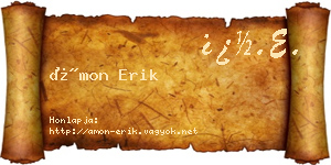 Ámon Erik névjegykártya